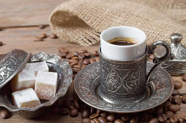 Turkish Coffee with Turkish Delight